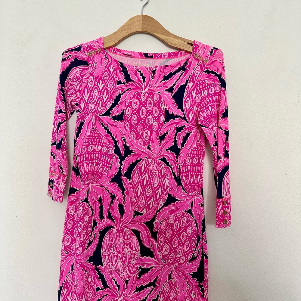 Lilly Pulitzer Pink and Navy Long Sleeve Dress